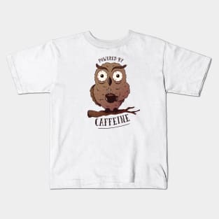 Powered by Caffeine - Coffee Love Funny Design Kids T-Shirt